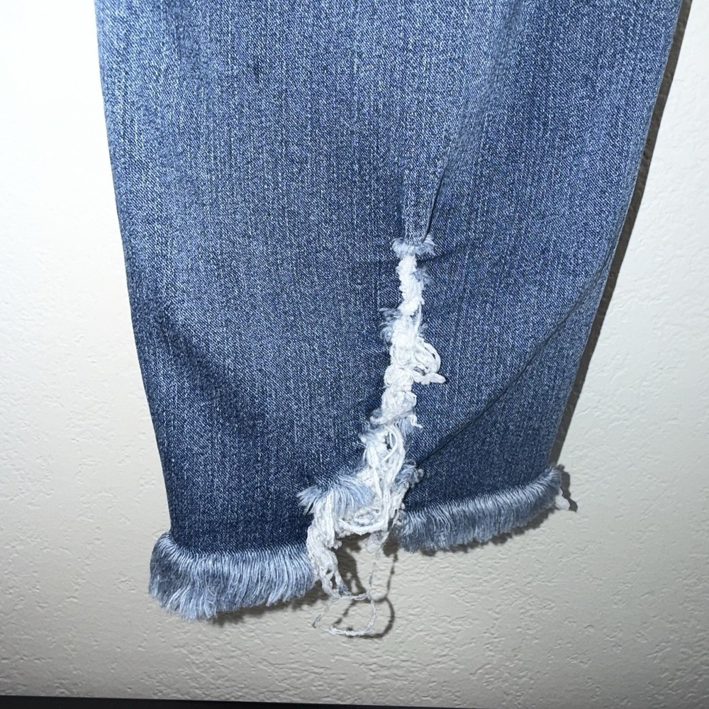 S.O.N.G Skinny Jeans Womens 15/32 Blue Distressed Stretch Denim Mid Rise Raw Hem - Picture 6 of 12